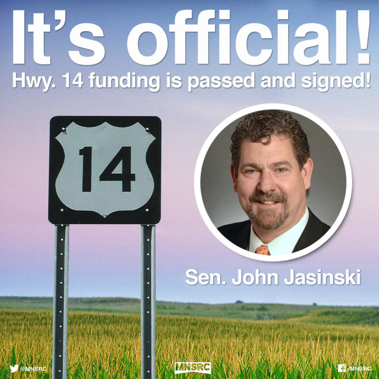 Jasinski highway 14 funded